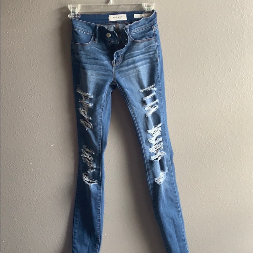 Blue ripped jeans